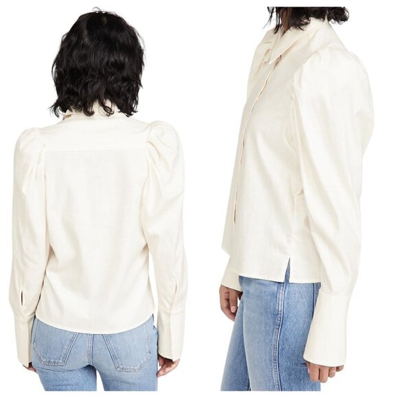 Divine Heritage Puff Sleeve Button Down Blouse, Size XS, New without tag - Picture 2 of 15